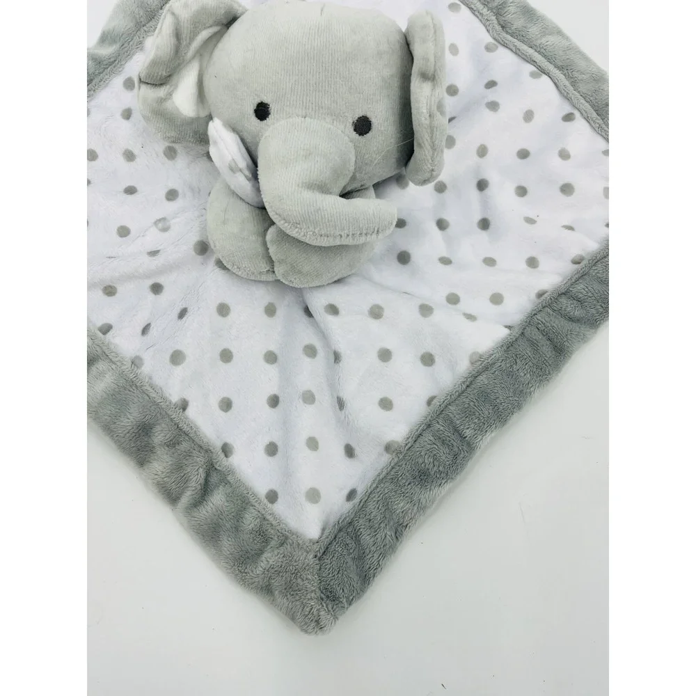 Falls Creek Baby Elephant Lovey Gray Plush Rattle Security Blanket 11 x 11